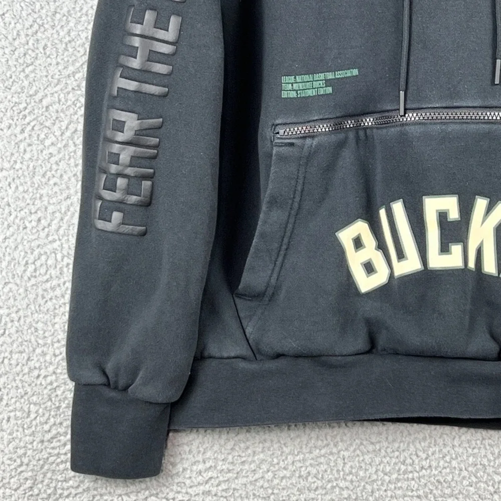Jordan‎ Courtside Statement Edition Milwaukee Bucks Hoodie Mens Medium Black